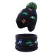 XIAOHAWANG Knitted Baby Hat Winter Warm Boys Girls Beanie Fleece Lining Toddler Kids Hat with Pompom 4-7 Years Colorful Dinosaur Hat+Scarf