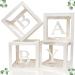Premium Baby Shower Decorations For Boy or Girl Kit - Jumbo 4 pcs Transparent Balloon Boxes Decor with Letters, Balloon Blocks Includes BABY Letters, Gender Reveal Decor, 1st Birthday Party Backdrop White