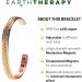 Women's Pure Copper Magnetic Healing Bracelet for Arthritis & Joint Pain Relief - Adjustable Rope Inlay Style | Earth Therapy Reddish Brown - Buy Online on GoSupps.com