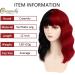 Creamily 14 Inches Black Red Wig for Women Girls Short Curly Synthetic Wig with Bangs Lovely Black and Red Bob Wavy Wig Cosplay Party Halloween Wig for Women E-Black and Red - Buy Online on GoSupps.com