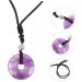 Beaupretty 5-Stone Obsidian Necklace with Safety Buckle | Unique Chinese Medallion & Cotton Thread Chain for Men & Women - Violet Crystal Adornment - Buy Online on GoSupps.com