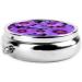 Purple Lily Flower Printed Mini Round Pill Box | 3 Compartment Pill Organizer for Travel Home & Office | Portable Medicine Case - Buy Online on GoSupps.com