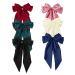 Big Bow Barrettes BetterJonny 6Pcs Silky Satin Bows Barrettes Hair Clip with Long Silky Bows Hair Clips for Girls Women Adult Teens Hair Accessories