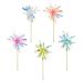 Dohia Fringe Happy Birthday Cake Toppers Foil Firework Cupcake Toppers Sparkle Tinsel Drink Stirrers Flowers Cake Decoration Cocktail Food Fruit Toothpick for Cake Decoration Party D2-YHDGZS