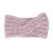 Lurrose Knitting Hair Band Woolen Crossed Headband Wide Rim Headwrap Twist Winter Headwear for Women Girls Pink