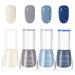Nail Polish Set Blue Series Nail Varnish - Quick Dry & Long Lasting Blue Nail Varnish - Non-Toxic Water Based Safe Nail Polish - No Need UV Nail Paint for DIY Nail Art Manicure at Home(4PCS Blue)