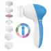 Facial Cleansing Brush Face Scrubber: Electric Exfoliating Spin Cleanser Device Waterproof Deep Cleaning Exfoliation Rotating Spa Machine - Electronic Acne Skin Washer Spinning System Set A Dark Blue