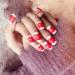 Hull artificial nails star flag fake nail china red flag white women acrylic fake nail set 24 pieces with perfect double -sided stickers