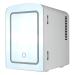 Portable Mini Fridge Cold & Heat Thermoelectric Refrigerator Mirror Door with LED in White include home and car adapters for keeping Cosmetics Skincare Soda and Fresh Food 4L Capacity