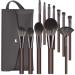 DUAIU Makeup Brushes 12pcs Makeup Brush Set Travel Make Up Brushes with Carry Case Foundation Blending Powder Blush Make-up Brush Kits Gift for Women Birthday Xmas Brown (with Case)