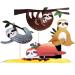 CATCYLUIS Sloth Cake Topper 4pcs Sloth Cupcake Toppers Creative Cute Decor Cake Insert Card for Birthday Party Festival