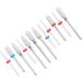 12 Pieces Ceramic Nail Mill Bits Professional Electric Nail Drill Bits for Removing Nail Polish and Gel Electric Manicure Pedicure Nail File Bits - Buy Online on GoSupps.com