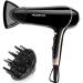 Aigostar Hair Dryer 2400W Hair Dryer Ionic 3 Temperature Levels and 2 Airflow Speeds Hair Dryer Black Hair Dryer - Lora