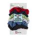 Scunci by Conair The Original Scrunchie Waffle Knit Scrunchies in Navy White Red Blue Grey and Black Hair Ties for Women 6 Count