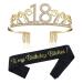 Oro birthday crown 18th birthday crystal tiara krone with it's my birthday sash of birthday crown princess crowns hair additives - silver for birthday celebrations or birthday cake