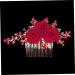 MERRYHAPY Rose Hair Comb Wedding Hair Accessories for Brides Wedding Hair Side Comb Bridal Hair Side Comb Rose Head Decor Hair Comb Clip Hair Decoration Rose Hair Decor Zinc Alloy Red - Buy Online on GoSupps.com