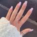VATOCU Short Pink French Flame Coffin Press-On Nails - 24 Shiny Ballerina Nail Tips for Women & Girls - Buy Online on GoSupps.com