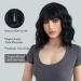 OUFEI Black Curly Wig with Bangs - 13 Inches | Heat Resistant Synthetic Hair for Women - Perfect for Daily Wear, Parties, and Cosplay - Buy Online on GoSupps.com