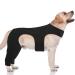 HJYOKUSO recovery suit for dogs surgery suit dog leg surgery suit leak cuff for dogs hind leg protection dog-hinge protection dog cover to prevent licking of bite L black