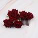 SUNTRADE 4 Pieces Women Rose Hairpin Bridal Rose Brooch Hair Clip Wedding Floral Clips for Woman Girl Party Wedding (Wine Red) - Buy Online on GoSupps.com