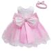 LZH Baby Girls Lace Dress Bowknot Flower Dresses Wedding Pageant Baptism Christening Tutu Gown 0-24 Months 5-6 Years Pink