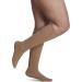 Sigvaris Women’s Essential Cotton 230 Closed Toe with Grip-Top Calf-High Socks 20-30mmHg - Medium Long- light beige