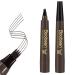 Boobeen Waterproof Eyebrow Pen Microblading Eyebrow Pencil with a Micro-Fork Tip Applicator Creates Natural Looking Brows Effortlessly Black Brown