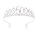 Lurrose 21st birthday crystal crown rhinestone princess tiara headband with hair comb for birthday party wedding bride decor (golden) size 1 silver