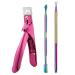 Acrylic Nail Clippers Nail Tips Cutter for Acrylic False Fake Gel Artificial Nails Professional Manicure Pedicure Trimmer Nail Care Tools Nail Trimmer with Cuticle Pusher Triangular Cuticle Peeler