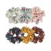 Yebiral Scrunchies colorful chiffon flower hair tie girl colorful elastic hair bands for women ponytail hair band (6 pieces) multicolored