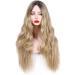 ColorfulPanda Ombre Blonde Wig with Dark Roots | Long Wavy Curly Synthetic Wig for Women - Ideal for Cosplay, Parties & Daily Wear - Buy Online on GoSupps.com