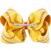 Bow Hairpin 7" Large Leather Baseball Bow Hairpin Softball Bow Hair Grips Hair Accessories Ponytail Holder Clip for Kids Girls Yellow - Buy Online on GoSupps.com