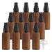 ZEOABSY 12 Pieces 50 ml Brown Lotion Bottles with Black Pump 50ml Empty PET Plastic Lotion Pump Bottle Cosmetic Gel Travel Container for Cosmetic Make up Cleaning + 2 x Funnel Brown 50 ml