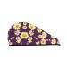 Daisy Purple Flowers Coral Velvet Dry Hair Cap Caps with Buttons for Drying Curly Long & Thick Hair Anti Frizz