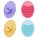 D Face Scrubber 4PCS Facial Cleansing Brush Soft Silicone Facial Exfoliator Scrub Handheld Mat Scrubber Face Wash Brush for Massage Pore Cleansing Blackhead Deep Scrubbing for All Kinds of Skins