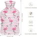 Pink Flamingo Hot Water Bottle with Plush Cover | Hand Warmer for Adults & Kids - 26.5x15.3cm | International Shipping Available - Buy Online on GoSupps.com