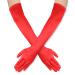 SAVITA 21" Women Long Gloves Long Elbow Satin Gloves Stretchy 1920s Opera Gloves for Women Girls Evening Party Dance Hand Care Moisturizing Red