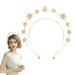 Stars Headband Double Layer Star Halo Crown Hairband Star Rhinestone Tiara Goddess Headpiece Bridal Wedding Crown Hair Accessories for Women Girls (Golden)