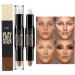 AZLESLOG Dual Cream Contour Stick - Highlight & Contour Bronzer Stick for Face Shaping - Ivory and Dark Coffee Shades - All Skin Types - Buy Online on GoSupps.com