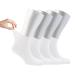 Cosyfeel Women Loose Diabetic Socks | 4-Pack Neuropathy Ankle Socks for Ladies | Super Soft Eco-Friendly Bamboo Material | Durable with Seamless Toe | Multicolour Patterns | 4 Seasons 7-9 1/2 WHITE