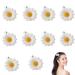 CONGGUAN 10 Pieces Flower Hair Pins Daisy Hair Accessories Beach Wedding Alligator Clip Cloth Ponytail Hair Clips Daisy Flower Barrettes Small Flower Hairpin for Ladies Girls