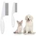 2Pcs Flea Comb Flea Comb for Dogs Cat Comb Tear Stain Removal Cat Comb for Grooming and Dehairing Face and Paws Tooth Comb Grooming Set Remove Float Hair Tear Marks Tick Removal Tool