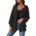 Gefomuofe Cardigans for Women Long Sleeve Cardigan for Women Pocket Jacket Cardigan Women's Blazer Cardigan Outerwear Elegant Shoulder Jacket Top Casual Top Black S