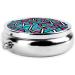 Portable Metal Pill Box - Irregular Colored Graphics Round Mini 3-Compartment Design Perfect for Travel & Small Pills - Buy Online on GoSupps.com