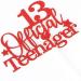 Tenhaisi Gilttery Red 13 Ofiicial Teenager Cake Topper Happy 13 Teenager Birthday Cake Topper Cheers to 13 Years Decoration - Buy Online on GoSupps.com