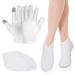 Molain 2 Pairs Moisturizing Gloves Socks Sets Touch Screen Moisturizing Gloves for Overnight Bedtime Heal Eczema Sleeping Lotion Feet Spa Treatment Socks Repair Rough Cracked Dry Chapped Skin