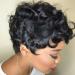 VCK Black Short Curly Human Hair Wigs Pixie Cut Wigs for Black Women Short Wigs Human Hair Natural Fashion Wigs