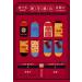 Chinese New Year Men's Red Cotton Sports Socks - 5 Pairs (Size 39-44) for Spring Festival Good Luck - Buy Online on GoSupps.com