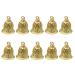 EXCEART 10Pcs Brass Jingle Bells Vintage Wind Chimes Bells Rustic Handicrafts Bells Jewelry Bag Charms Pendants(0.59x0.47Inch)