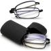 VANANA Folding Reading Glasses - Blue Light Blocking Spring Hinge Pocket Size (2 Pairs) with Hard Cases - International Shipping Available - Buy Online on GoSupps.com
